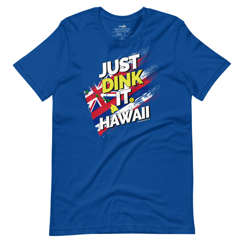 royal blue just dink it hawaii big island pickleball shirt performance apparel athletic top front view