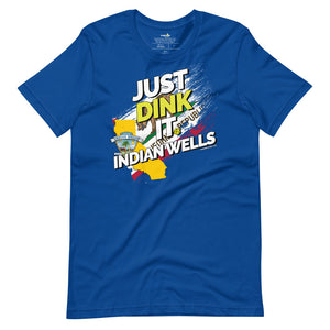 royal blue just dink it indian wells pickleball shirt performance apparel athletic top front view