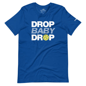 royal blue drop baby drop pickleball shirt apparel front view
