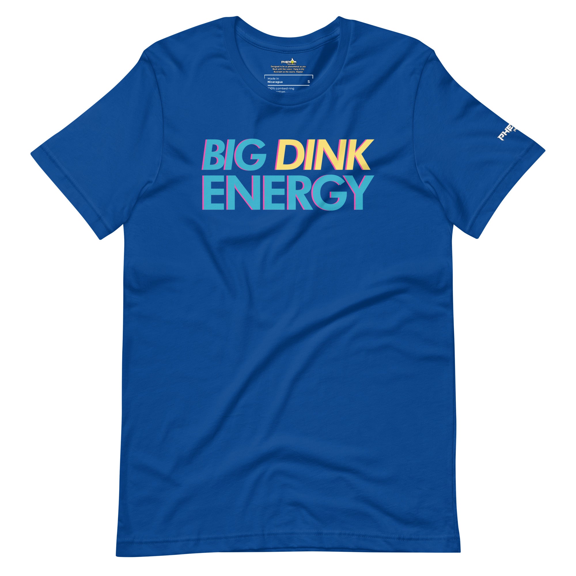 royal blue big dink energy pickleball apparel shirt front view