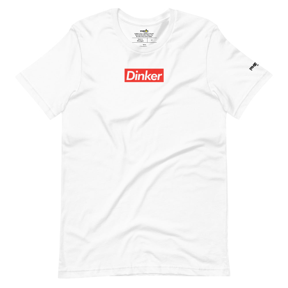 white dinker pickleball shirt apparel supreme inspired front view
