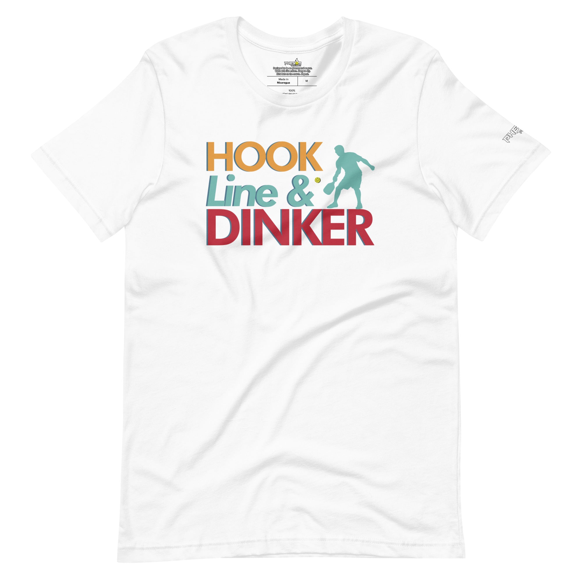 white hook line dinker pickleball shirt apparel front view