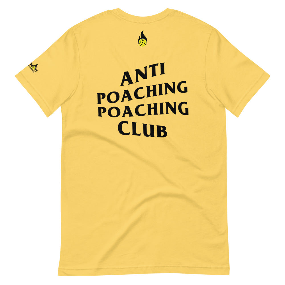 anti poaching poaching club pickleball apparel shirt yellow back view