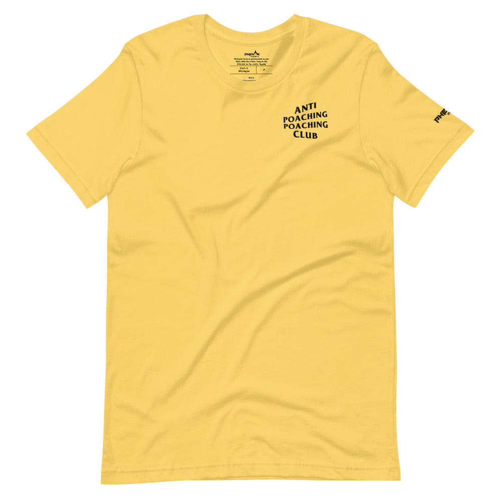 anti poaching poaching club pickleball apparel shirt yellow front view