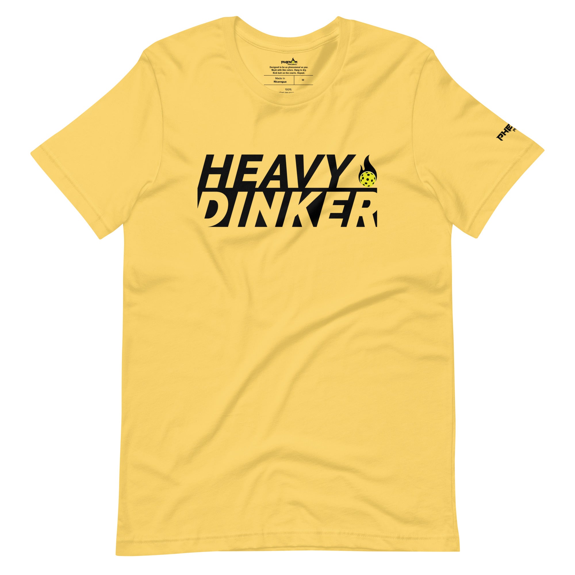 yellow heavy dinker pickleball shirt apparel front view