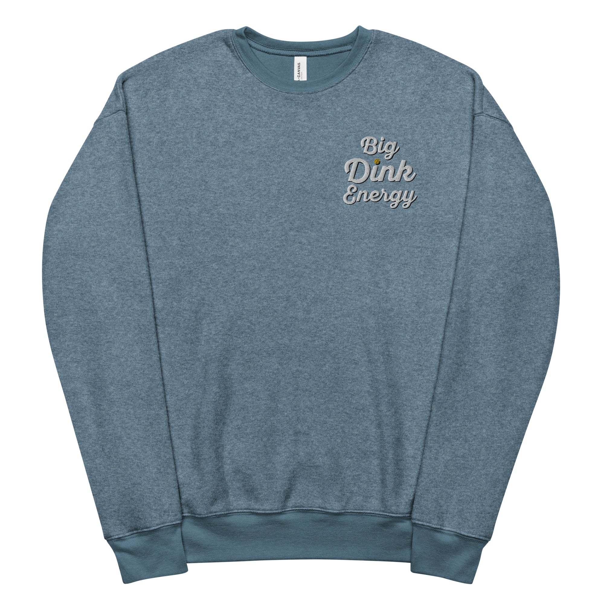 light blue fleece embroidered big dink energy pickleball sweater apparel