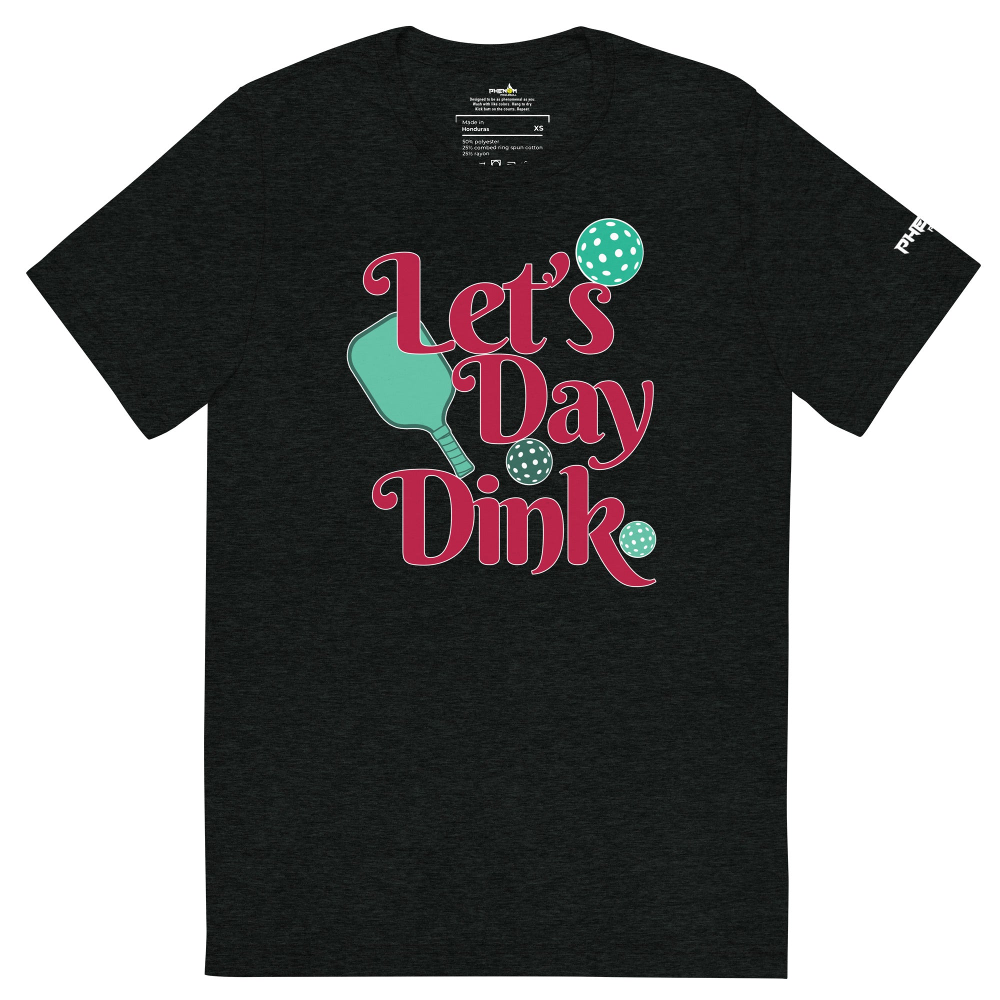 heather charcoal let's day dink pickleball shirt performance apparel athletic top front view