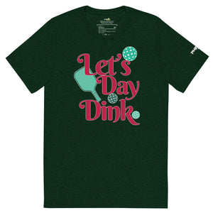 heather dark green let's day dink pickleball shirt performance apparel athletic top front view