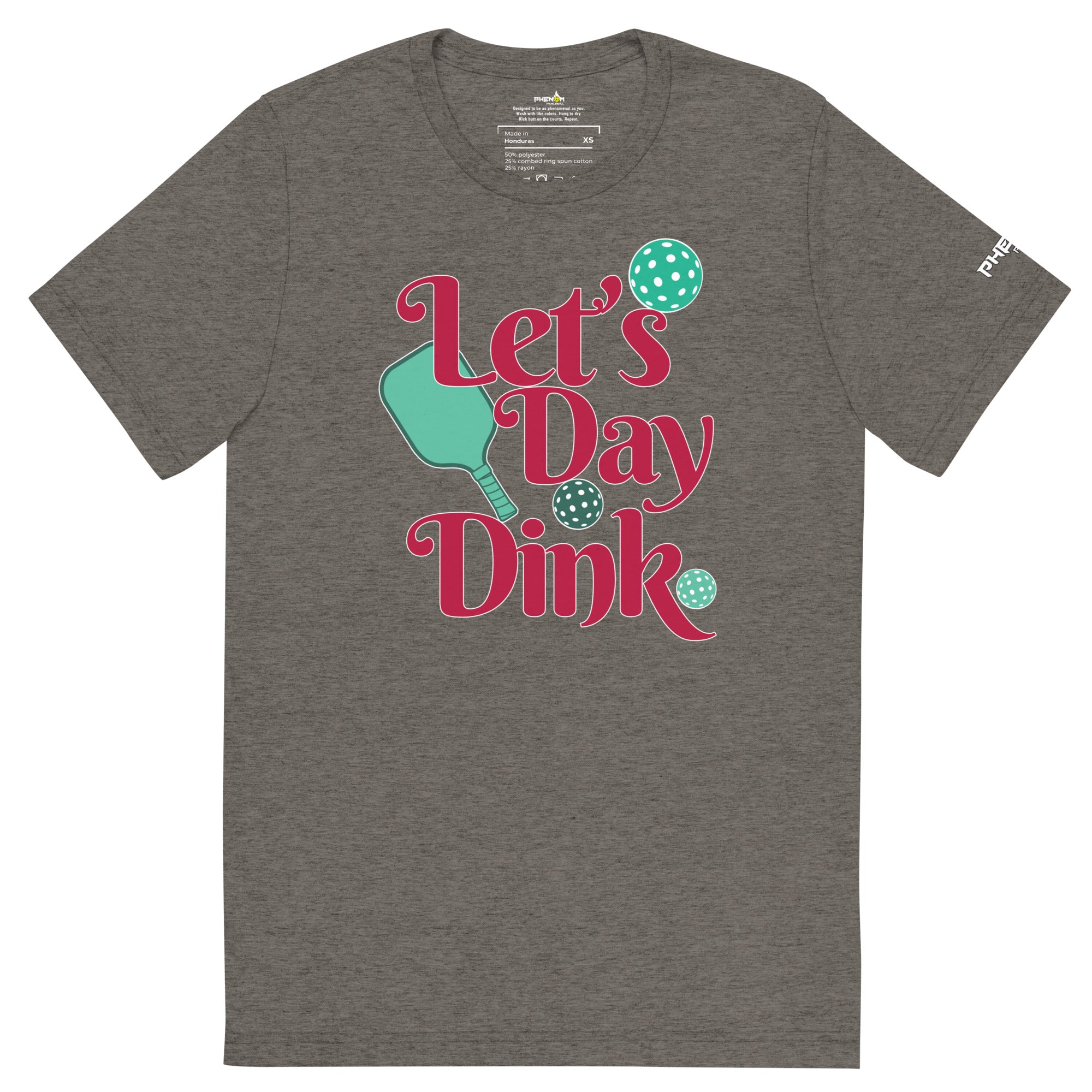 heather gray let's day dink pickleball shirt performance apparel athletic top front view