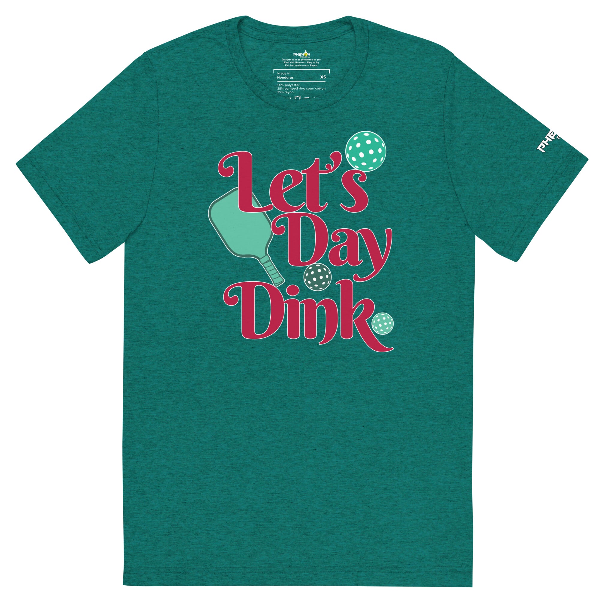 heather teal green let's day dink pickleball shirt performance apparel athletic top front view