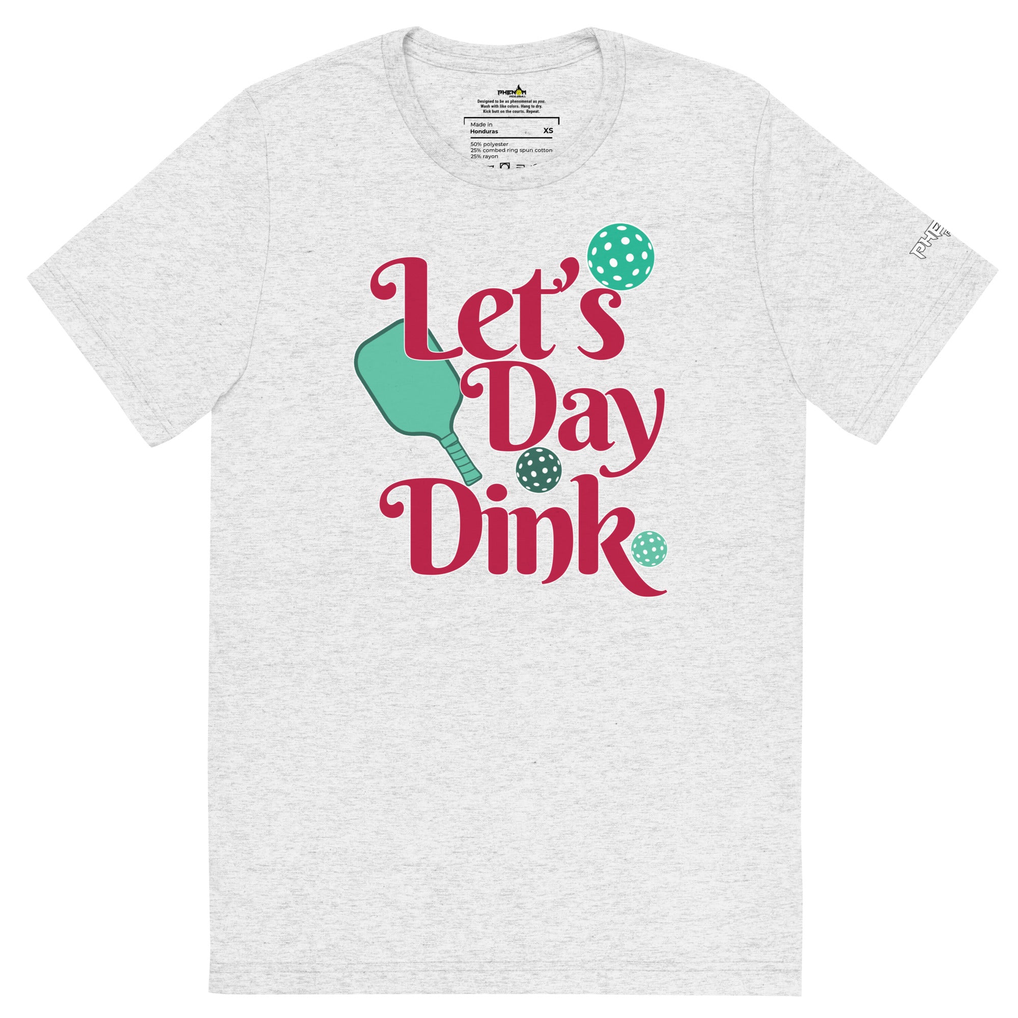 heather white let's day dink pickleball shirt performance apparel athletic top front view
