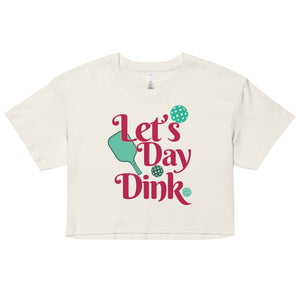 light cream let's day dink women's crop top pickleball apparel performance shirt athletic top front view