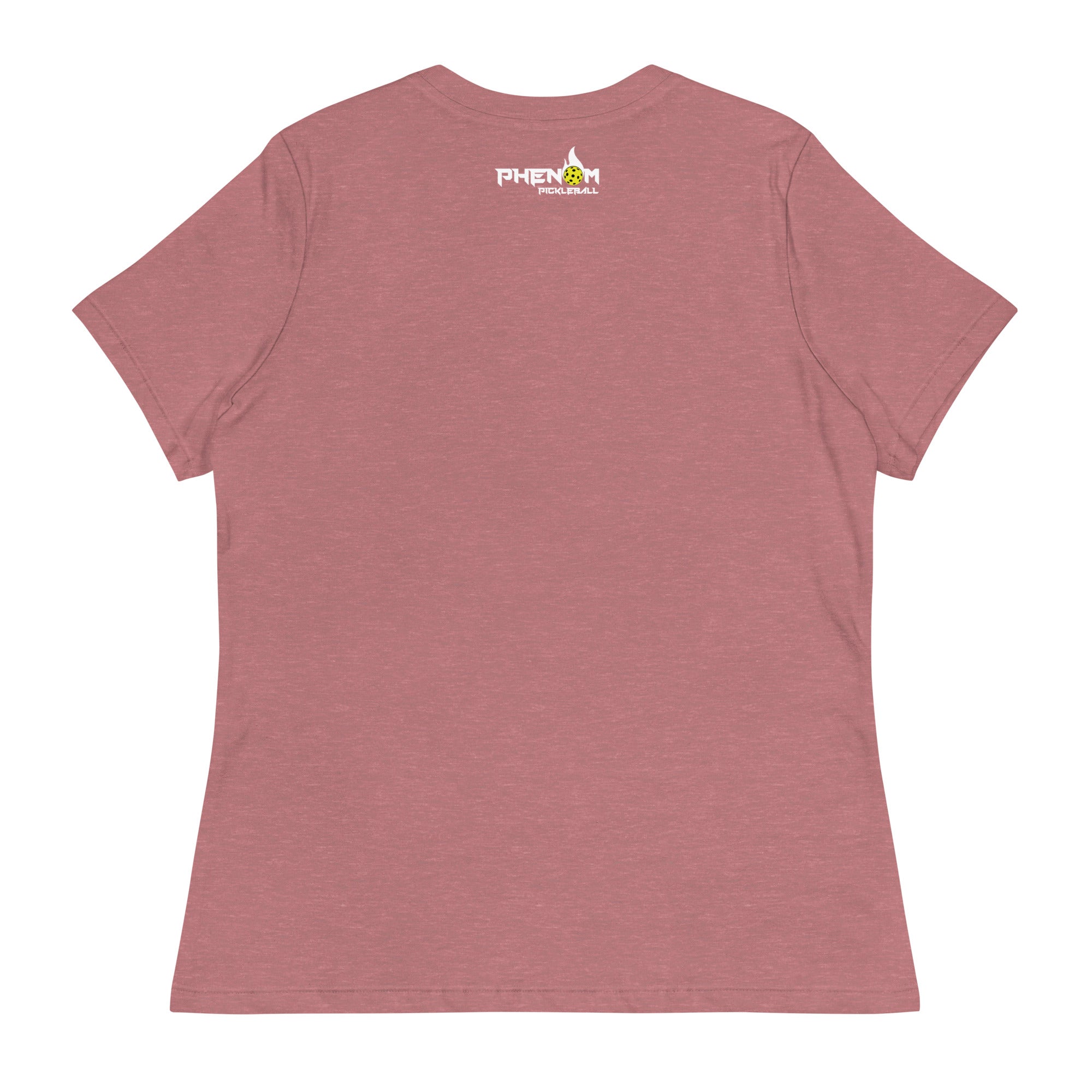 toasted mauve women's but first pickleball shirt apparel phenom logo back view